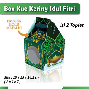 Dus Kotak Box Kue Kering Lebaran Idul Fitri - Isi 2 BL-1 (HIJAU) (5 pcs)