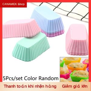CS 5 cái khuôn bánh Silicone hình chữ nhật Muffin Cup bánh nướng khuôn nhà bếp bánh ngọt công cụ