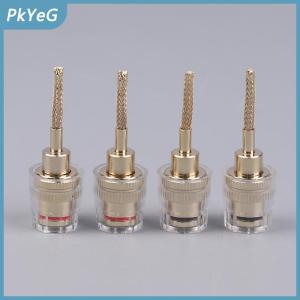 PkYeG 2 4 cái đầu nối chốt chuối cái đến 2mm đầu cắm cáp Hifi đầu cắm dây đồng bện