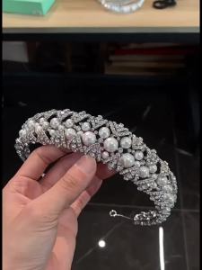 European Princess Wedding Tiaras Pearls Zircon Crystal Bridal Crowns Headpiece Evening Dress Hair Jewelry Hairbands for Brides
