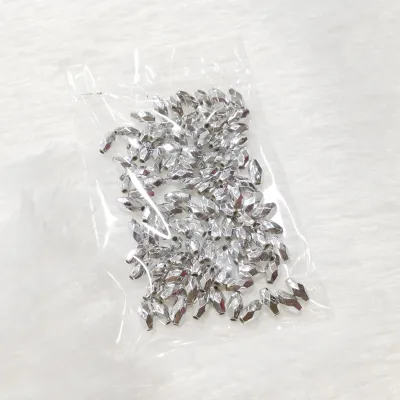 100 hạt cườm lúa bạc thoi dài acrylic ánh giác 8mm kết áo đính thủ công xỏ vòng tay handmade