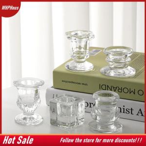 【COD】🔥🔥🔥 Glass Candle Holder Novelty Nordic Decor Candlestick Romantic Candle Stand Desk Accessories Wedding Centerpieces Ornaments Gifts