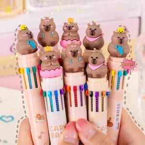 illusory ปากกาลูกลื่นการ์ตูน capybara 10สีน่ารัก0.5มม. สีสันหมึกเจลปากกาเครื่องเขียนอุปกรณ์สำนักงานปากกาหลากสี