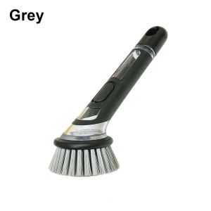 HELUVK 1Pcs พร้อมที่จับ แปรงหม้อ ไม่ลื่น ที่จ่ายสบู่ แปรงขัดครัว ใหม่ ใช้งานได้จริง แปรงล้างจาน สำหรับหม้อและอ่างล้างจานที่บ้าน