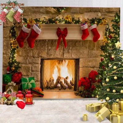 (Philippines shipment) Christmas backdrop ins Christmas Santa Claus Christmas Tree Holiday Decoration Hanging Cloth for Photo Live Background Wall
