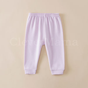 (0-24m) CleverMama Premium Cotton Plain Pajama Pants for Newborn Babies up to 24m BS Series