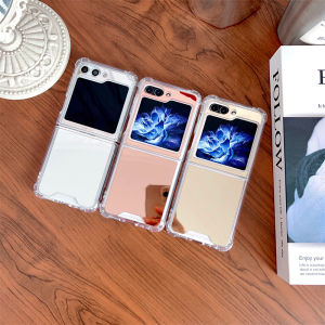 Soft Case Anti Crack Efek Cermin Korean Style Kompatibel Untuk Samsung Galaxy Z Flip 5 Z Flip 4 Z Flip 3 Z Flip 1
