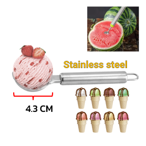 Ice Cream Scoop ที่ตักสแตนเลส  ช้อนคว้านผลไม้  ที่ตักแตงโม ที่ตักผลไม้กลม  ช้อนตักผลไม้  ช้อนตักไอศกรีม