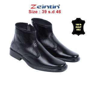 Zeintin - Sepatu Boots Pria Sepatu Pdh Pdl Pria Kasual Sepatu Kulit Pria Kuliah Kerja Zeintin Original AJ
