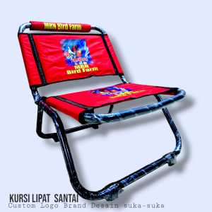Kursi Lipat Santai Custom Logo Brand Desain Suka-Suka Free Desain Berkualitas Bisa Ganti Kain