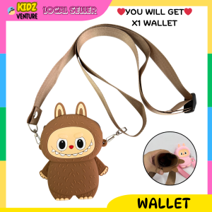 (READY STOCK) Labubu Beg Sekolah Dompet Rantai Mini Wallet Strap Adjustable Storage Kids Present Gift 拉布布卡通可爱迷你小钱包挂带