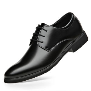 Korean Fashion Black Leather Shoes For Men Business Formal Working Casual Shoes#P69