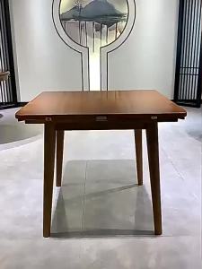 [CozyNest ]Round Dining Table Square Table To Round Table Solid Wood Folding Dining Table Chair Multifunctional escopic Table