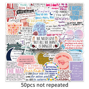 50pcs Singer Taylor Swift Stickers Laptop Luggage Guitar Skateboard Fridge Taylor Swift Popular Album Lyrics Sticker