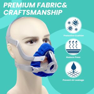 NATAKU CPAP Mask Liners and Strap Covers Value Kit - Compatible with Resmed F20 Full Face Mask Reduce Air Leakage and Soft Strap Cushions Reduce Headgear Pressure NOT for Mirage Quattro Nasal Mask