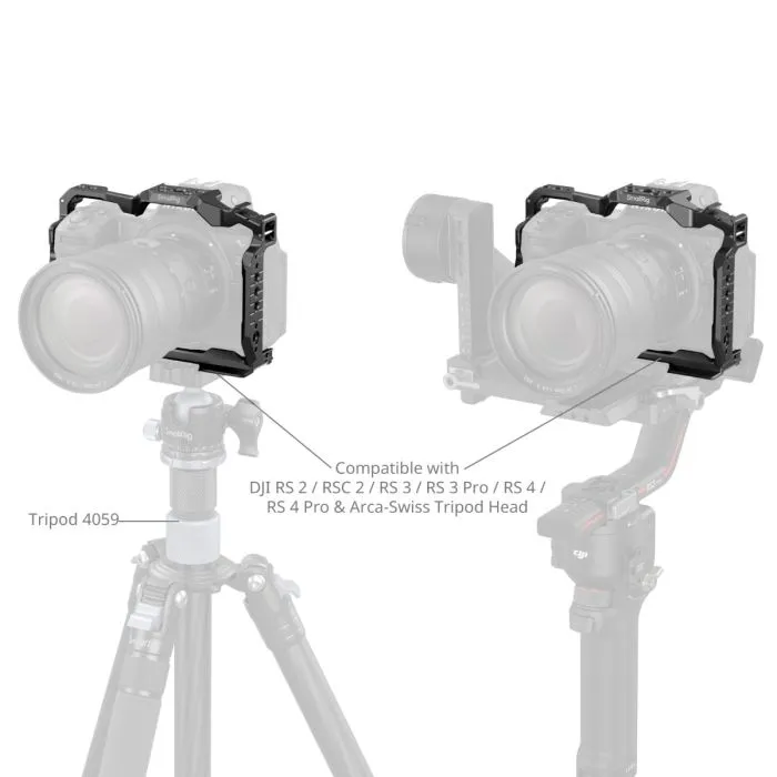 SmallRig Camera Cage for Nikon Z6 III with Arca-Swiss Quick Release Plate  for DJI RS /RS Pro /RS /RS Pro or Tripod Mount 4519 4520