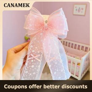 【 CANAMEK 】 Daisy Mesh Lace Bow Hairpin For Girls Childrens Hairgrip Clip Barrette Headwear Hair Accessories