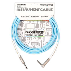 GHOSTFIRE 18.6-Foot Angled Instrument Cable High Performance Cable for Electric Guitar Bass Guitar and Pro Audio