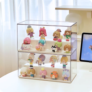 Clear Acrylic Blind Box Display Case | Dustproof Figurine & Doll Showcase | Desktop Organizer