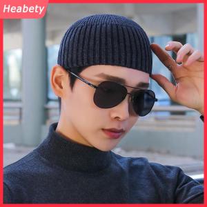 Heabety Đường phố rắn màu dệt kim cap brimless ấm cổ điển Dome hat đàn hồi ngoài trời dưa Beanie cap