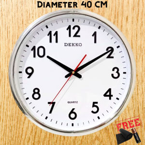 Jam Dinding Besar Jumbo 40cm Elegant Aesthetic Minimalis Putih Hitam Chrome Gold Silver Dekko 380