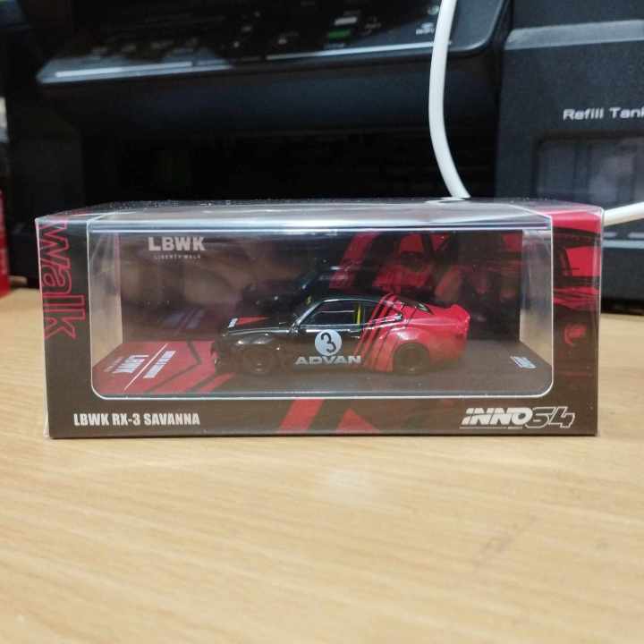 INNO64 1:64 LBWK RX-3 Savanna - Modello Diecast Giallo, Nissan, Collezione 2024