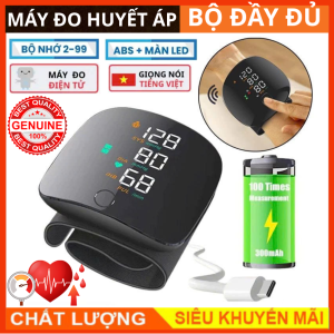 [MUA 1 TẶNG 1] Máy Đo Huyết Áp Cổ Tay Đo Huyết Áp Nhịp Tim Cảnh Báo Bằng Giọng Nói Tiếng Việt Máy Đo Huyết Áp Điện Tử Đeo Cổ Tay Thông Minh Hoàn Toàn Tự Động  Máy Đo Huyết Áp Y Tế Tại Nhà Đo Chính Xác Cảnh Báo Huyết Áp Bất Thường -GIAO HỎA TỐC