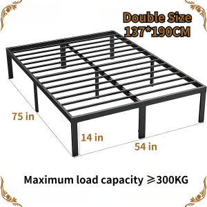 Stainless Steel Bed Frame Metal Bed Frame Single/Double/Queen/King Size Strong High Load-Bearing Iron Art Bed