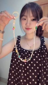 Thắt lưng nữ dây bện vỏ ốc gắn hạt gỗ đai váy thời trang khóa tròn cổ điển