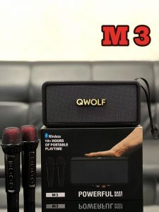 ลำโพงบลูทูธ รุ่น M3 ฟรีไมค์ลอย2ตัว รองรับAUX TF USB บอก%แบตเตอรี่ เสียงดี เพิ่ม-ลดเสียงได้  สามารถเชื่อมได้2ตู้ ลำโพงพร้อมไมค์ร้องเพลง