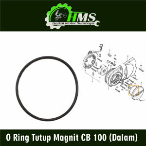 O Ring Tutup Magnit CB 100 (Dalam) - Seal Sil Gasket Penutup Cover Magnet Honda CB 125 CG 125