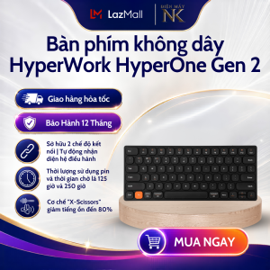 Bàn phím không dây HyperWork HyperOne Gen 2 HPW-KB1-G2-BLK Đen - Bảo Hành 12 Tháng