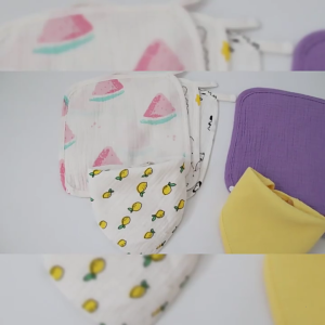 Khăn em bé yếm ăn trẻ em gạc-khăn mặt cotton cho trẻ mới biết đi Khăn tay dày 4 lớp khăn lau mồ hôi khăn lau sơ sinh