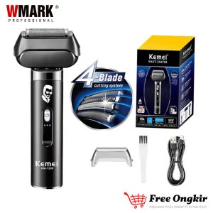Kemei Alat Cukur Rambut Kumis Jenggot Brewok Jambang KM-1309 Floating Blade 4 Pisau Anti Air IPX7 Full Body Waterproof Mesin Cukuran KM 1309