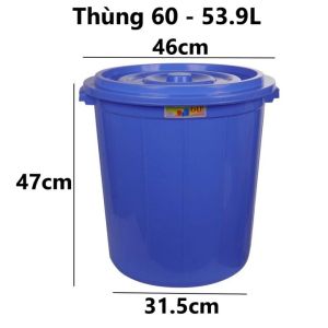 Thùng tròn có nắp quai liền dung tích 25 35 50 60 - Đựng gạo nước đồ chơi bé