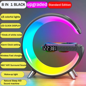 Bluetooth Speaker 15W LED Atmosphere RGB Light Wireless Charger Desk Lamp Lamp Smart Speaker