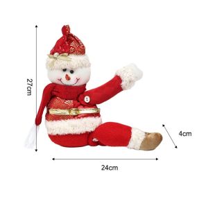 FFBH Santa Claus Christmas Curtain Tiebacks Bear Reindeer Christmas Curtain Buckle Cartoon Design Snowman Curtain Clips Z5Q1T