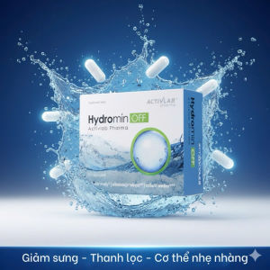 Viên Uống Giảm Cân Tích Nước Phù Nề Hydromin OFF Activlab Pharma – Hộp 30 Viên - Giúp cơ thể cảm thấy nhẹ nhõm hơn đặc biệt trong thời điểm tiền kinh nguyệt sau sinh hoặc khi ăn mặn.  Thành phần chiết xuất tự nhiên hỗ trợ lợi tiểu nhẹ khử phù an t