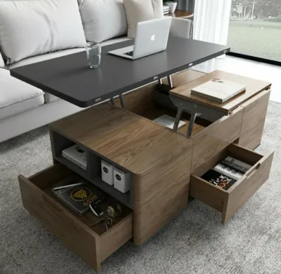 Lift up Multifunction Adjustable Convertible Dining Table Smart Coffee Center Table