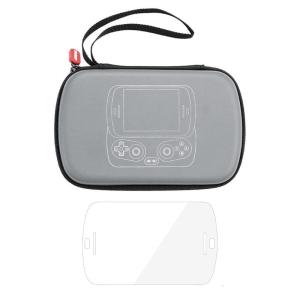 Handheld Gaming Console Carrying Bag Shockproof Organizers Storage Box with Tempered Glass Screen Protector for RG Slide