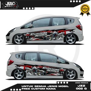 JZZ 002  - STIKER DECAL MOBIL JAZZ PAJERO MOBILIO ERTIGA KIJANG BRIO AGYA CALYA GRATIS CUSTOM NAMA