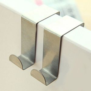 HOME BEST 1pc 4.5cm Stainless Steel Magic Z Hook Organizer Door Back Hanging Hanger Hooks Coat Baju Kitchen Bathroom Improvement Tahan Karat Cangkuk Pintu Bekalan Bilik Mandi Dual-Tujuan Cangkuk Z Bentuk Perak Penyimpanan Dapur penyangkut Rumah FZ1-0150