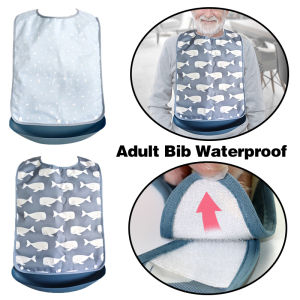 Elderly pockets Adult bib elderly silicone waterproof bibs Elderly Anti-oil Silicone Waterproof Bibs With Pocket Adult Bib Silicone Waterproof Meal Pocket