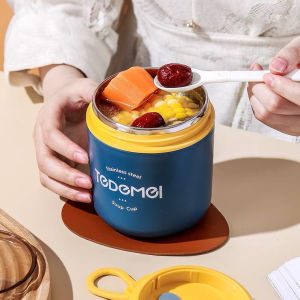 Bình Ủ Cháo Inox TEDEMEI Có Nắp Chống Tràn Kèm Thìa Cao Cấp (530ml)