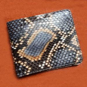 Dompet Kulit Pria Exotic Phyton Coklat model bifold Leather Garansi 1 Tahun
