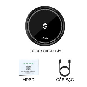 [Chính Hãng] [BH12T] Đế sạc MagSafe Tản nhiệt Black Shark BRC02 Qi2.2 25W cho iPhone 17–12 Pro Max | Nam Châm 2 Mặt Kèm Giá Đỡ Ô Tô | An Toàn Sạc Nhanh Không Gây Hại Pin