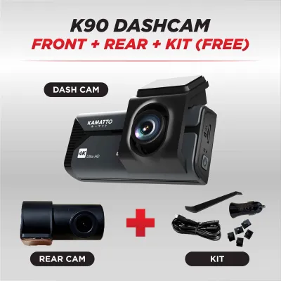 [FREE WIRE KIT] Kamatto Dashcam K30 K60 K90 2K 1440P Ultra HD WIFI APP Parking Surveillance With Screen