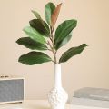 FOUNDTWO 57cm Artificial Magnolia Leaf Branches Lifelike Real Touch Fake Magnolia Plant Photography Props Floral Art Simulated Green Plants Home Office Decor. 