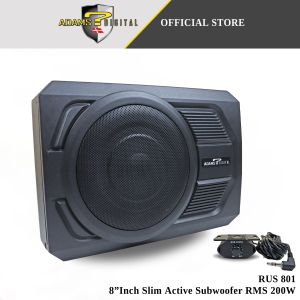 Adams Digital 8"Inch High Power Underseat Active Subwoofer Slim RMS 200W RUS 801 RUBI Series
