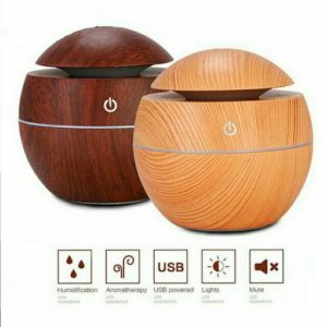 Máy xông tinh dầu vân gỗ tròn cao cấp